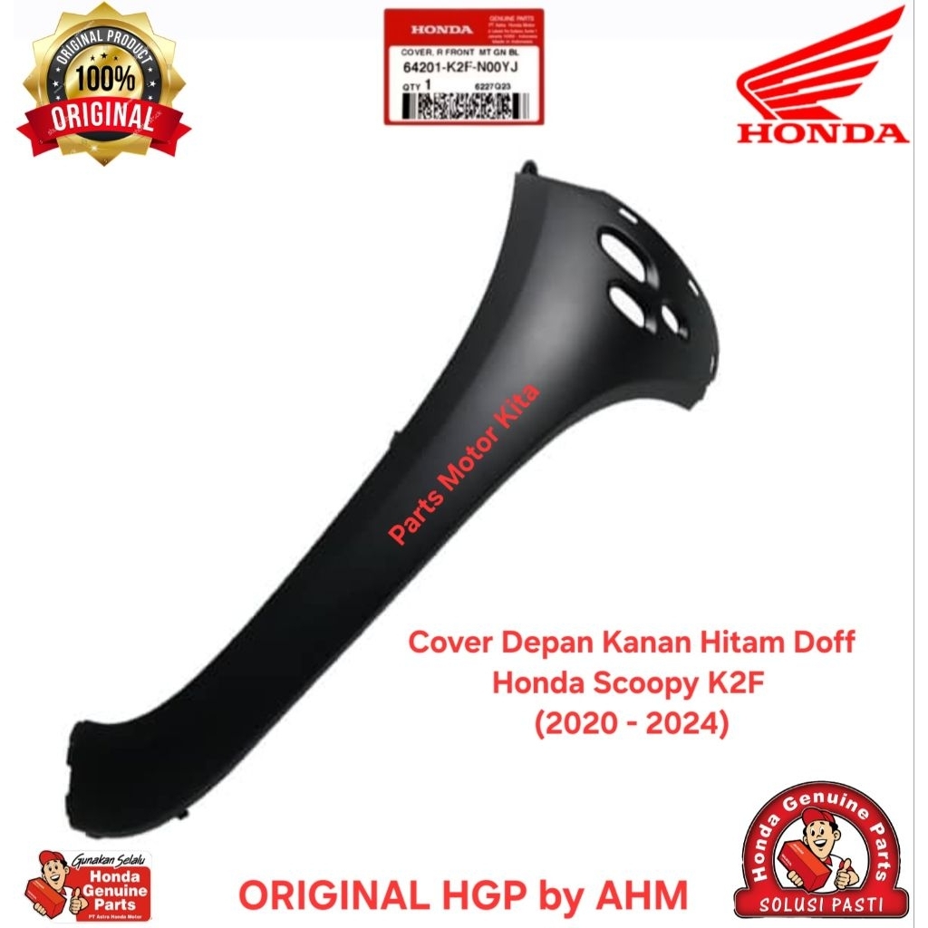 64201K2FN00YJ Cover Depan Kanan Hitam Doff Honda Scoopy K2F (2020 - 2024) Original Honda AHM