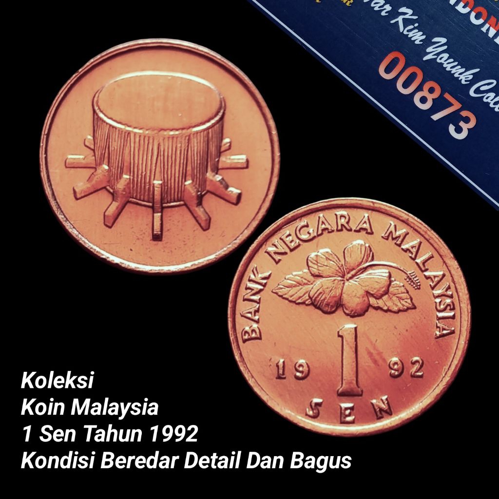UKA092Coin 1 Sen (MALAYSIA) Priode Ke-2 Thn 1992 Detail Bagus