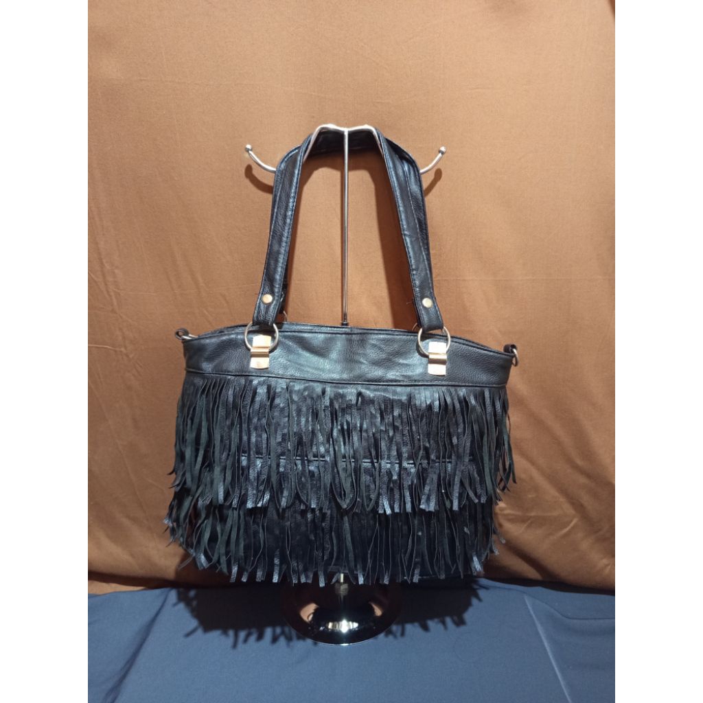 Shoulder Tote Bohemian Bag Vintage Rumbai Unik Kulit second ori