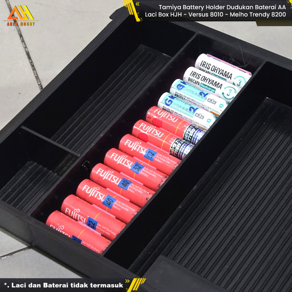Tamiya Battery Holder Dudukan Baterai AA Laci Box HJH - Versus 8010 - Meiho Trendy 8200
