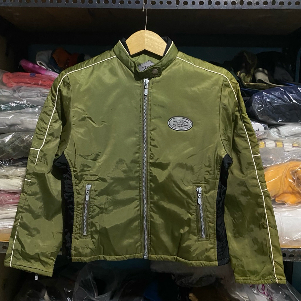AM Japan Nylon Cafe Racer Jacket Hijau Size 53x48