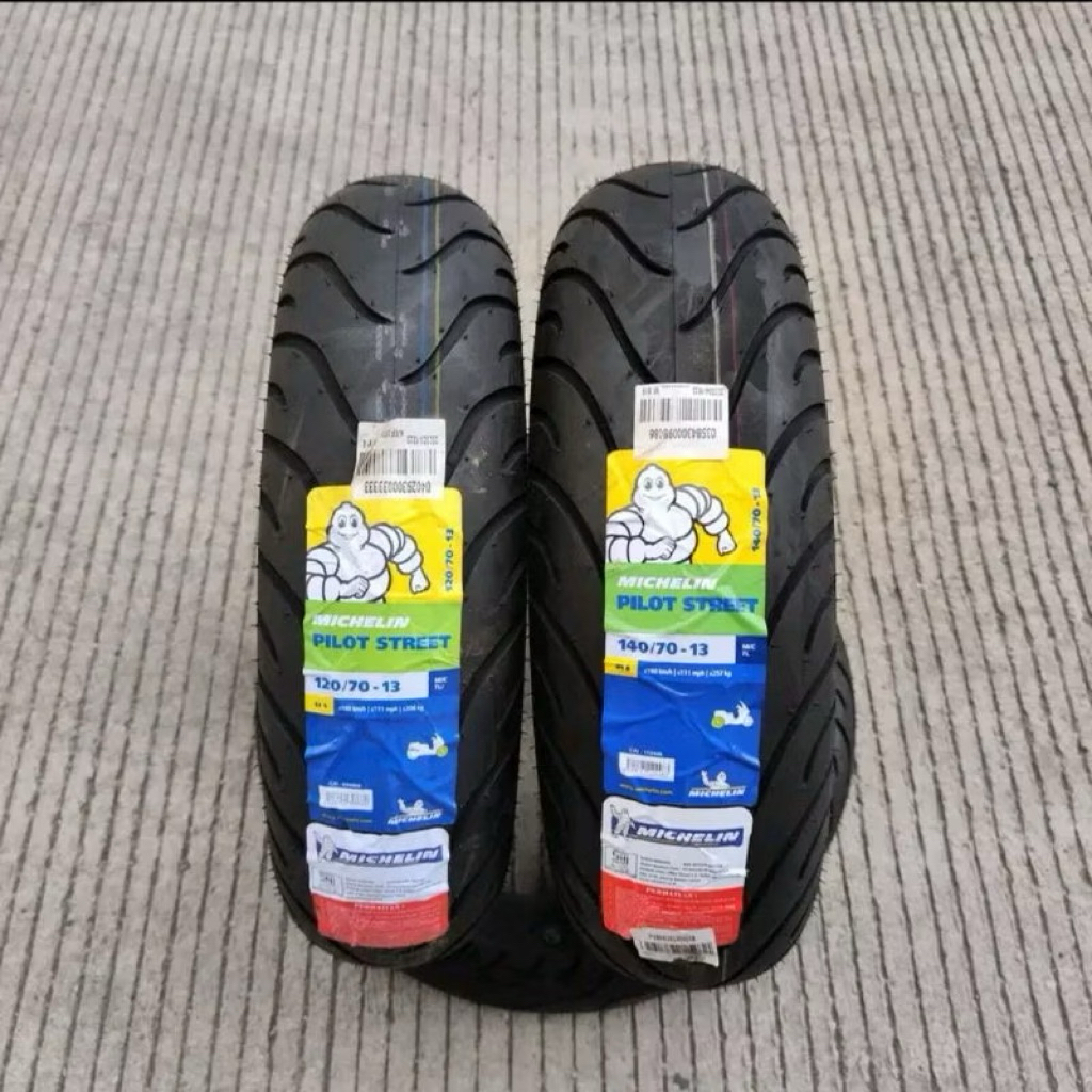 MICHELIN Ban motor nmax sepasang uk 120/70 140/70-13 merk MICHELIN PILLOT STREET