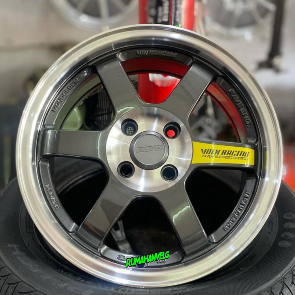 velg te37 flow forming r15 lebar 6,5 pcd 4x100 ET 38 velg mobil ring 15 pnp mobil agya ayla swift fr
