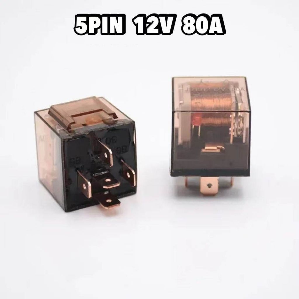 Relay 5 Kaki Klakson 12V 80A Transparan Klakson Lampu Tembak Sorot Biled Alarm Motor Mobil Universal