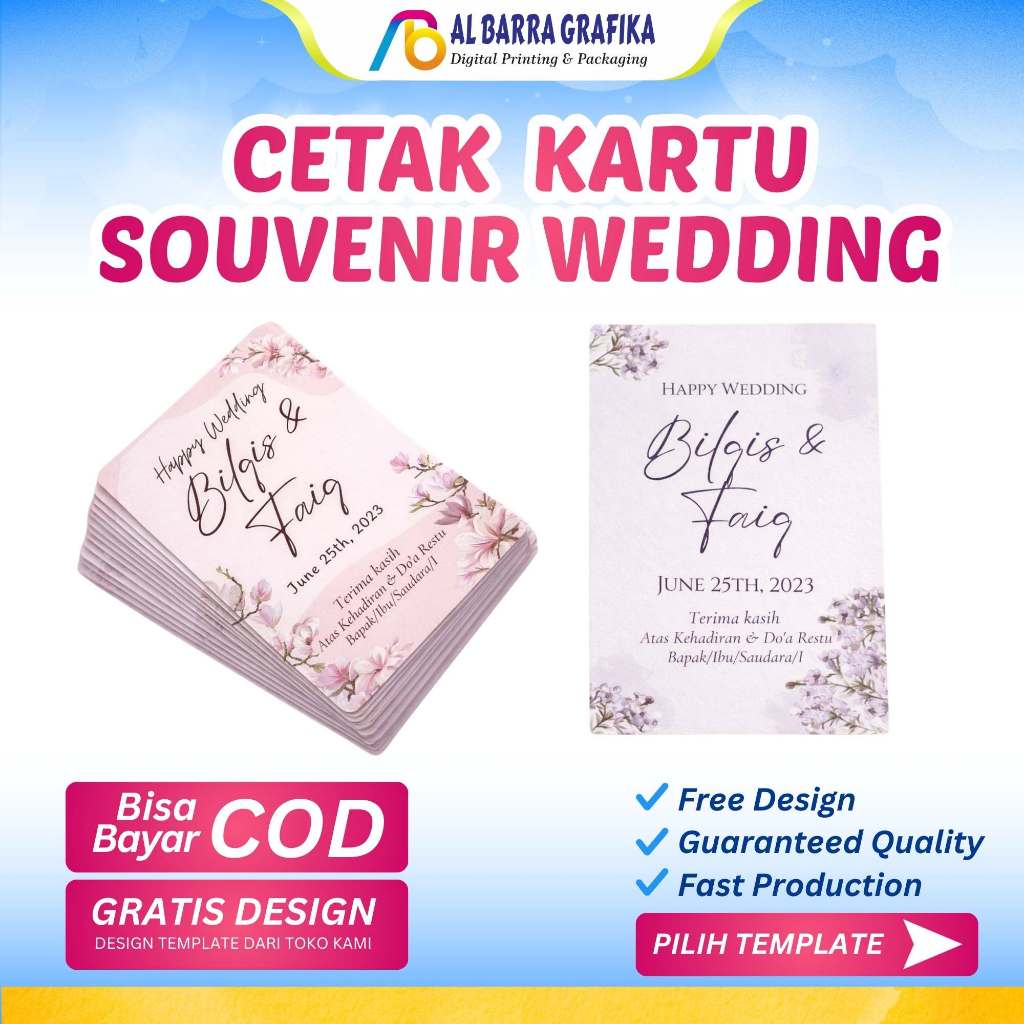 Kartu Souvenir Pernikahan | Aneka Kartu Ucapan Terima Kasih Penukaran Souvenir Card Ucapan Kartu Sou