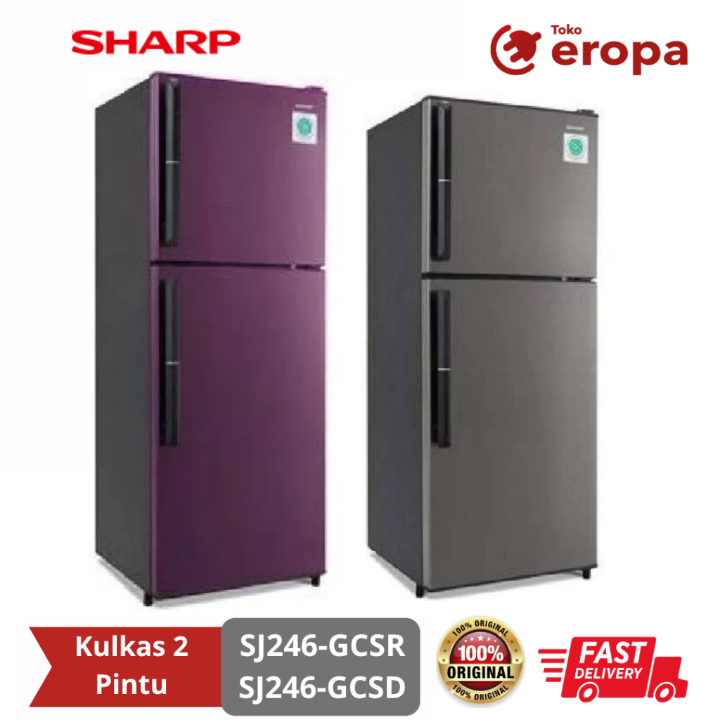 Kulkas 2 Pintu Sharp SJ246-GCSR/GCSD