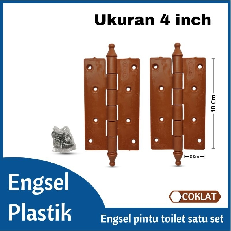 engsel pintu kamar mandi engsel pvc coklat 4" Inch / Engsel pintu kamar mandi coklat pvc 4 inch mura