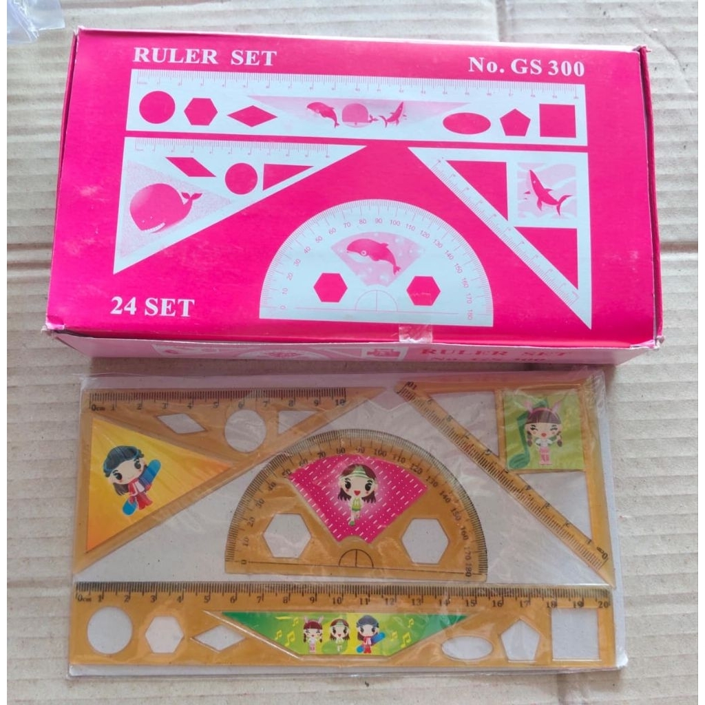 Penggaris Set Murah/Perlengkapan Sekolah Alat tulis Busur Penggaris