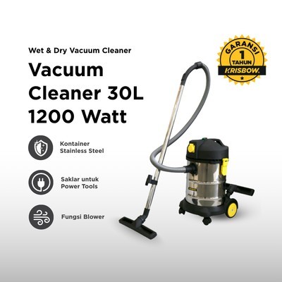 Krisbow 30 Ltr Vacuum Cleaner Wet & Dry 1200 Watt