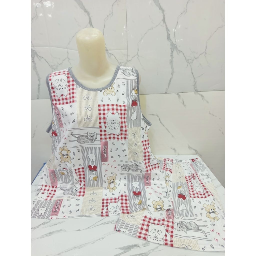 BKH XXL(2L) Kaos Oblong St.Babydoll Kutung-Celana Pendek