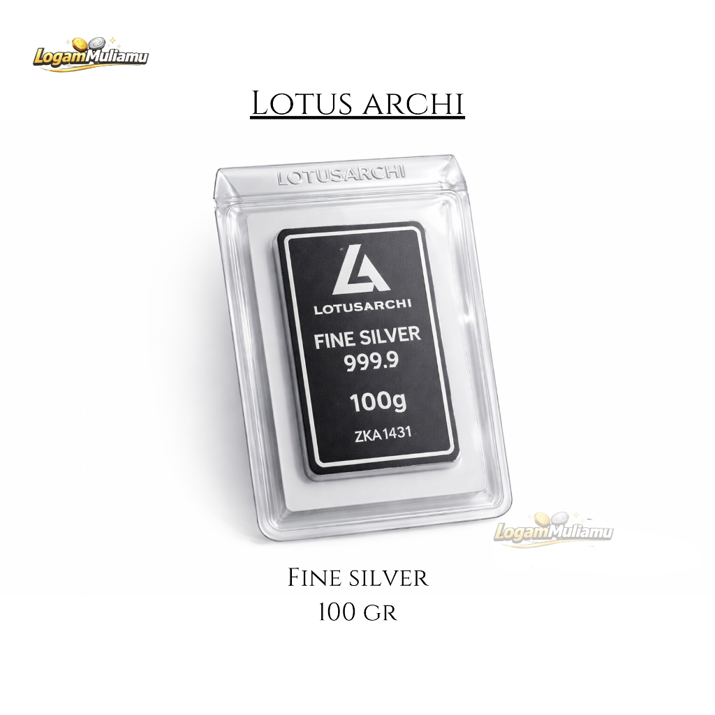 Lotus Archi Perak Batangan 999,9 100 Gram - Original - Ready stock - Investasi aman