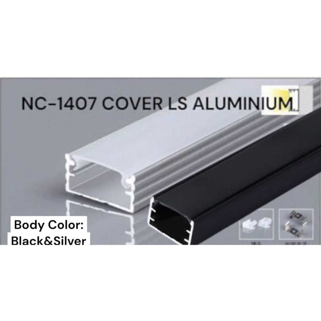 "Cover Lampu Led Strip Alumunium/Housing Led Bar/Led Strip 1m 2m"