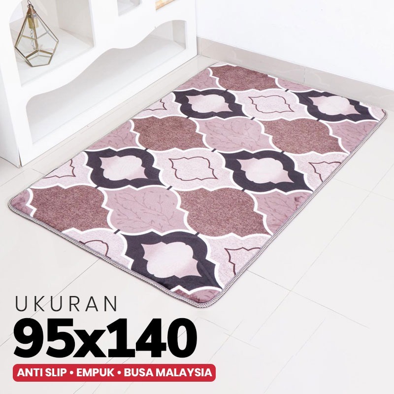 Karpet Busa Malaysia 95x140cm - Anti Slip, Lembut, Mudah Dibersihkan