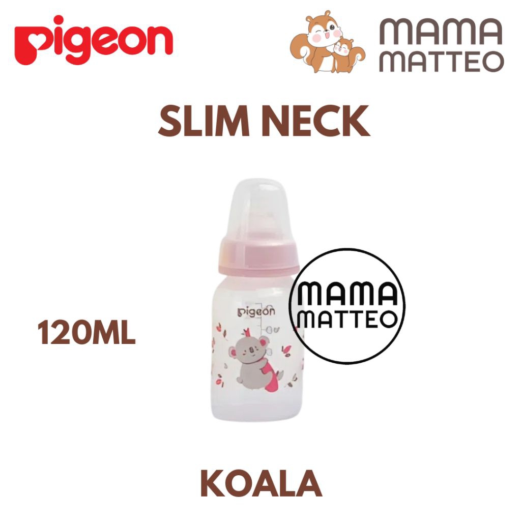 PIGEON Botol PP Slim Neck 120ml warna PINK Botol Dot BPA Free Nipple Peristaltic Ulir Anti Sedak Ant