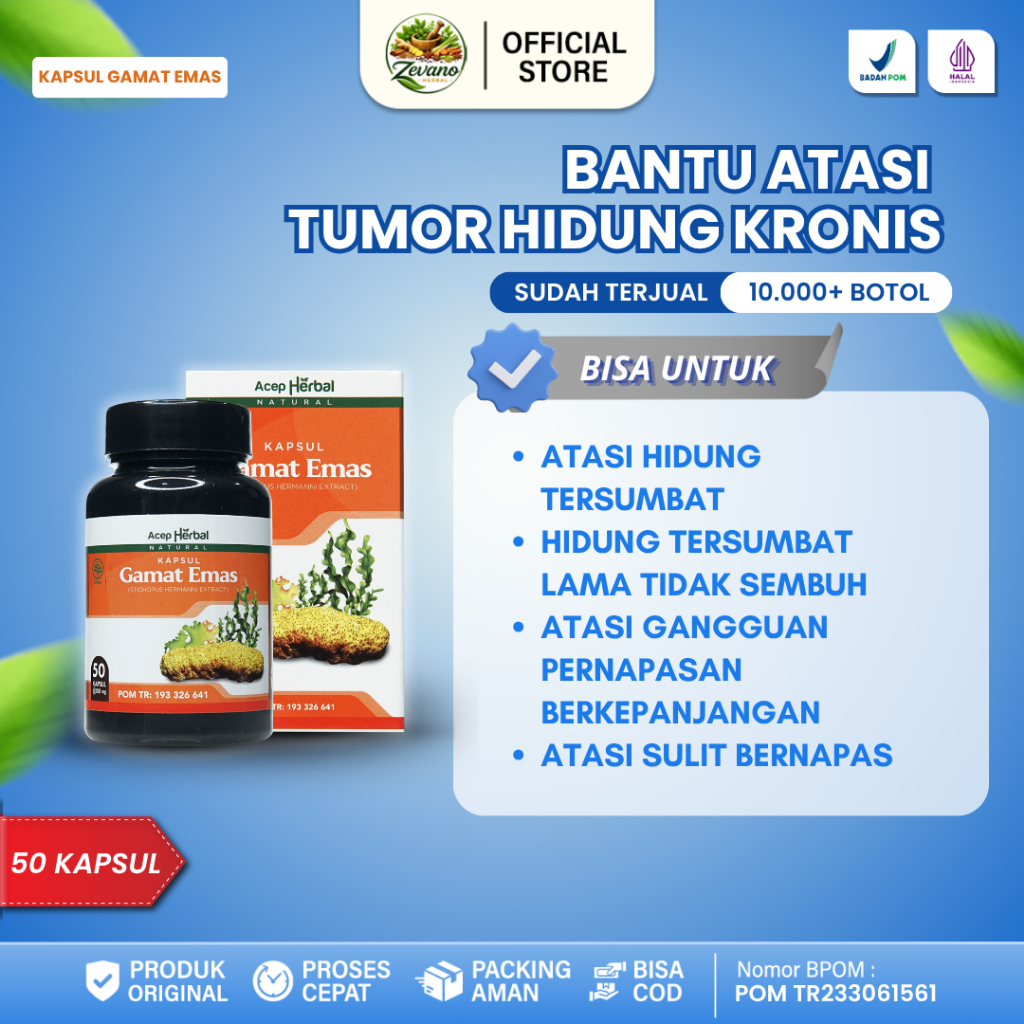 Obat Tumor Hidung Kronis Herbal – Hidung Tersumbat Lama Tidak Sembuh, Ingus Berbau, Gangguan Pernapa