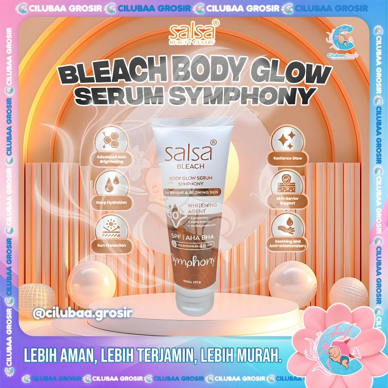SALSA Bleach Body Glow Serum Symphony 100gr || Brightening Lotion Enriched with Active Care for Heal