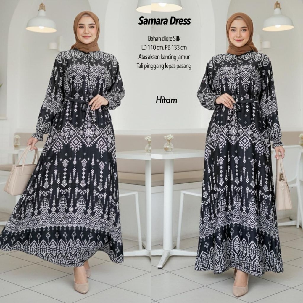 SAMARA COUPLE / Couple Kemeja dan Dress Wanita Dior Silk / Couple Sepasang