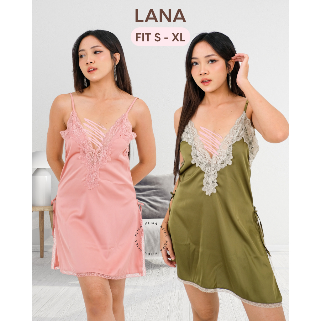 LANA Lingerie Dress Premium Satin Silk | Baju Tidur Wanita | Daster Wanita Sleepwear Satin