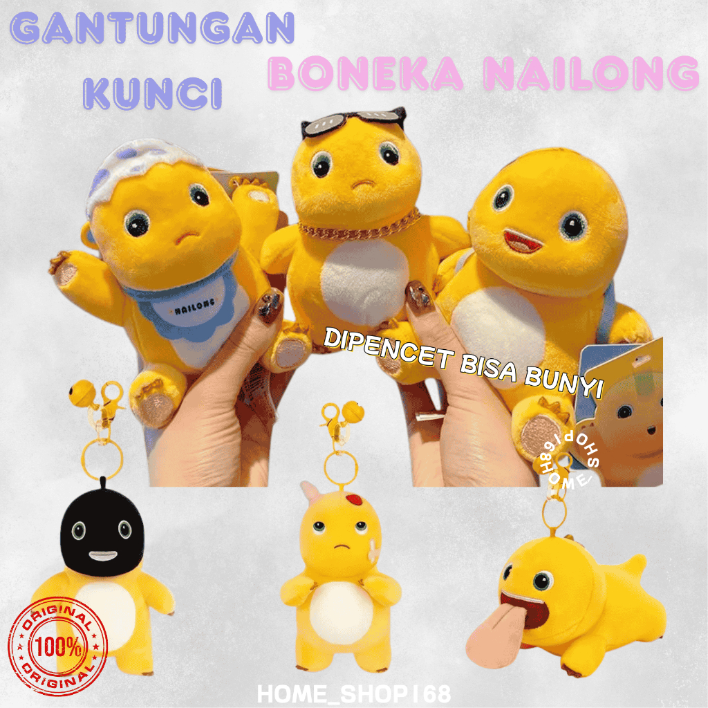 Gantungan Kunci Boneka Nailong Dino Kuning ORIGINAL Quality / Keychain Boneka Nailong Gantungan Tas 