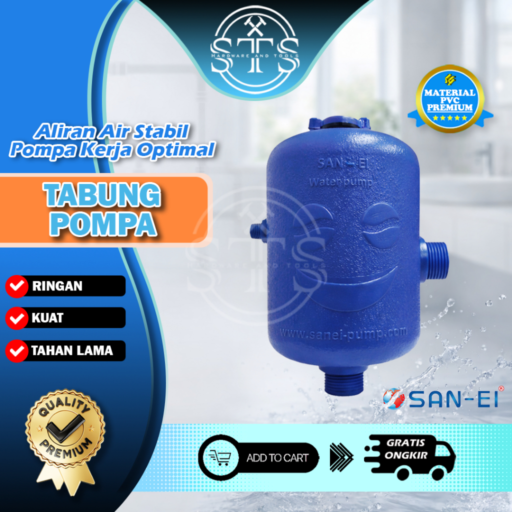 Tangki Tabung Pompa Air Plastik PVC San-Ei Biru 2 Liter Tabung Automatis Mesin Sanyo Shimizu Tabung 