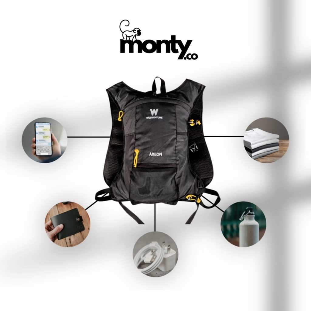 Tas Hydropack Gunung Sepeda Tektok Hiking Pria Wanita Waterproof Kapasitas 8 Liter Sleting YKK