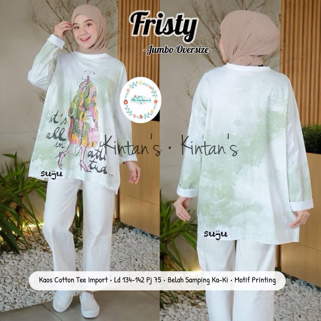 FRISTY jumbo oversize || kaos suju || kaos wanita