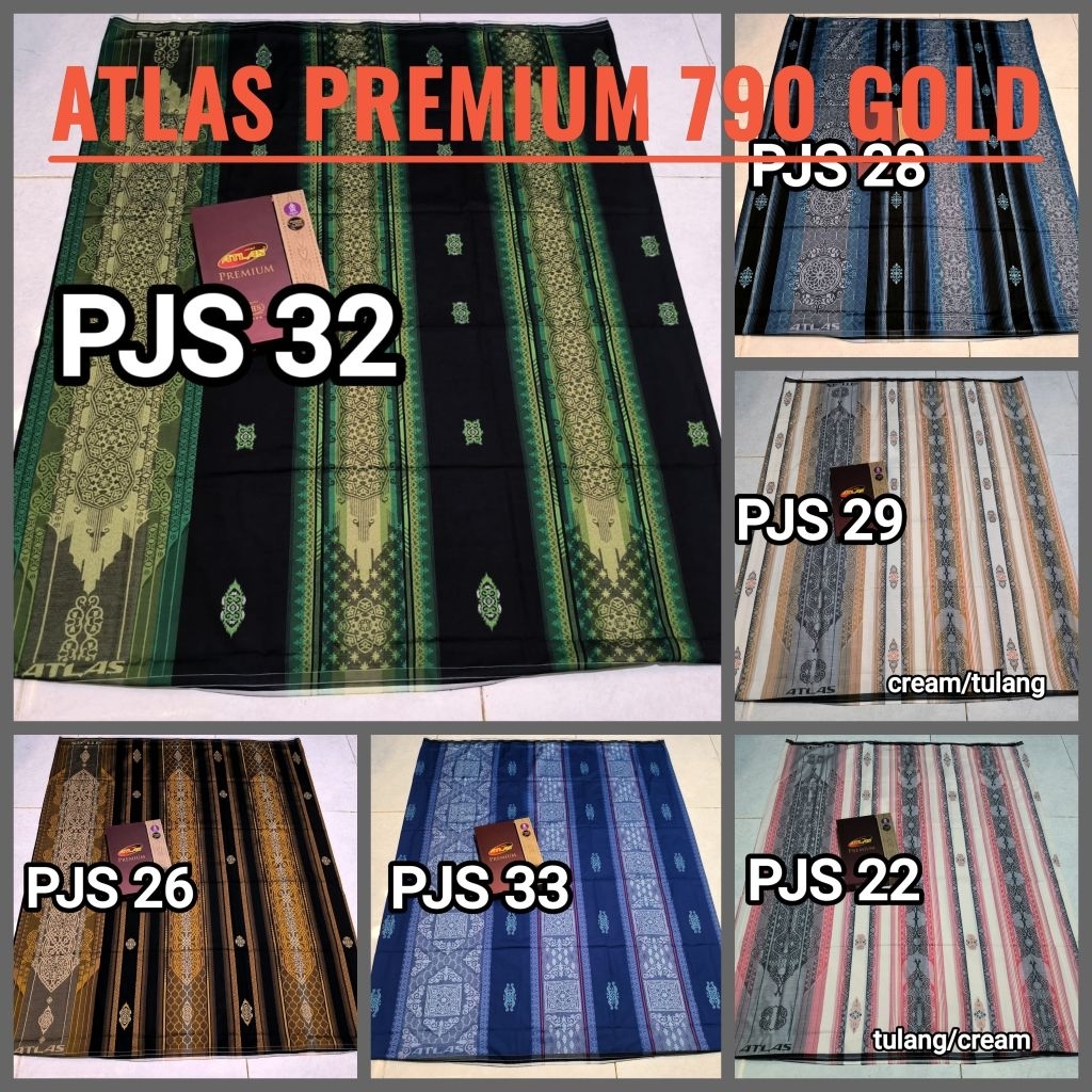 Sarung Atlas Premium 790 Gold Original Motif Full Songket