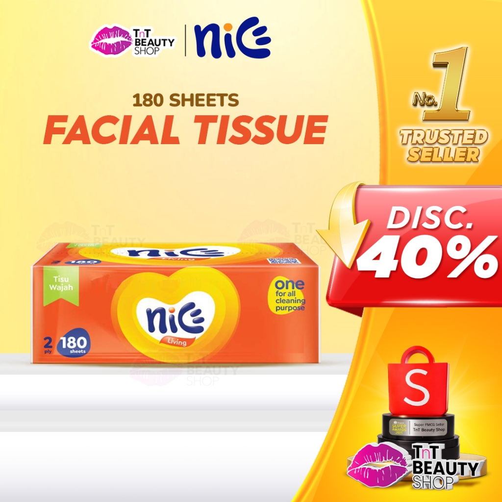 Facial Tissue Nice 180 Sheets 2 Ply  | TnT Beauty Shop