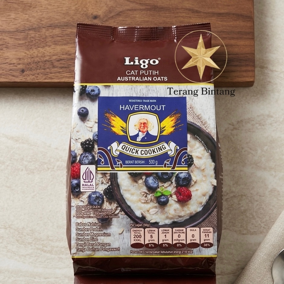 Ligo Havermout Oat | Gandum Putih Outmeals Quaker 500 grm