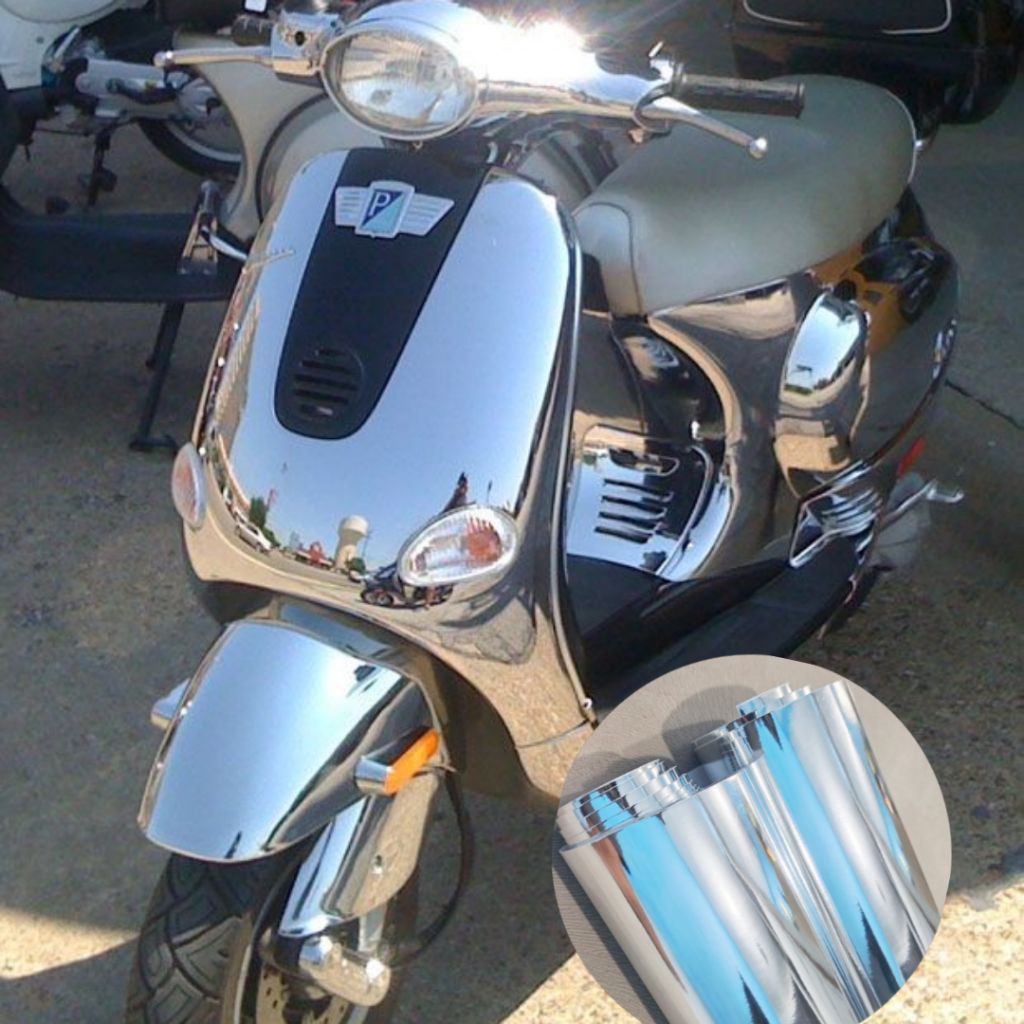Skotlet Silver Chrome Sticker Chrome Skotlet Silver Glossy Scotlet Motor Silver