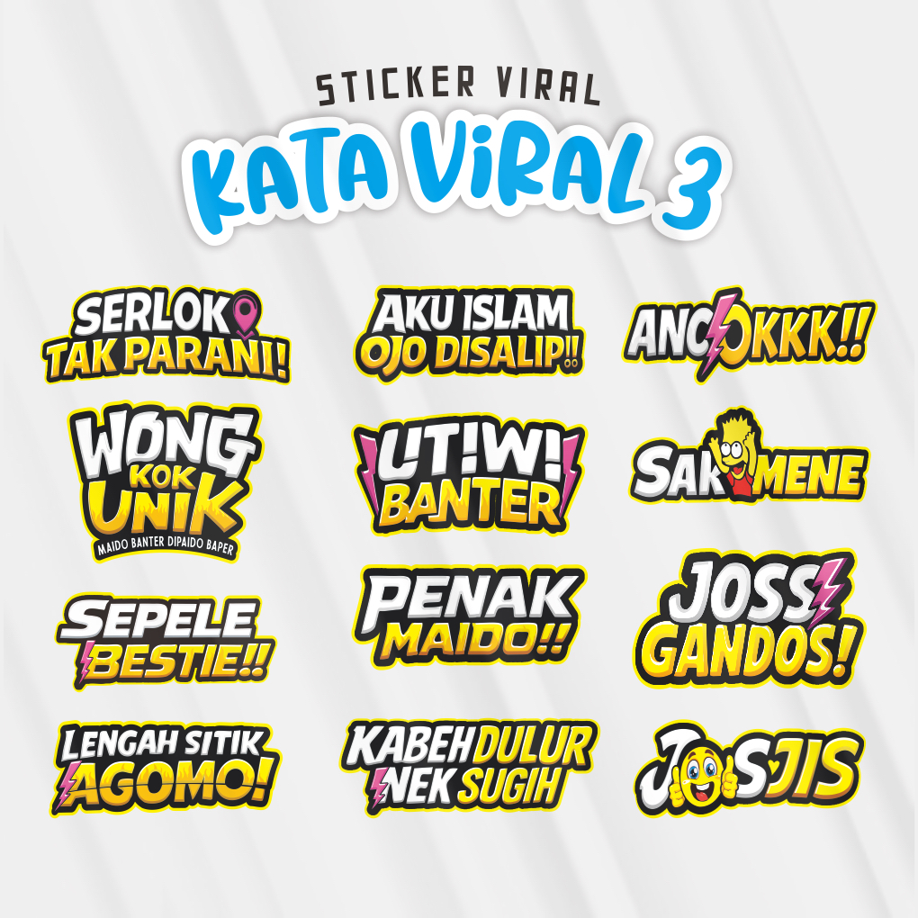 Stiker Viral Glossy Kata Viral 3 Series Terbaru 2026 | Sticker Racing Herex Team Motor | Stiker Aest