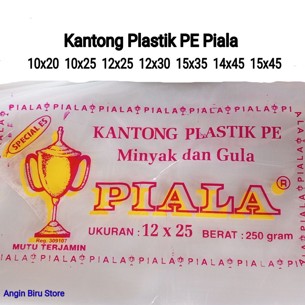 Kantong Plastik PE Piala 10x20 10x25 12x25 12x30 15x35 14x45 15x45 Berat 250g / Plastik Es Batu / Pl