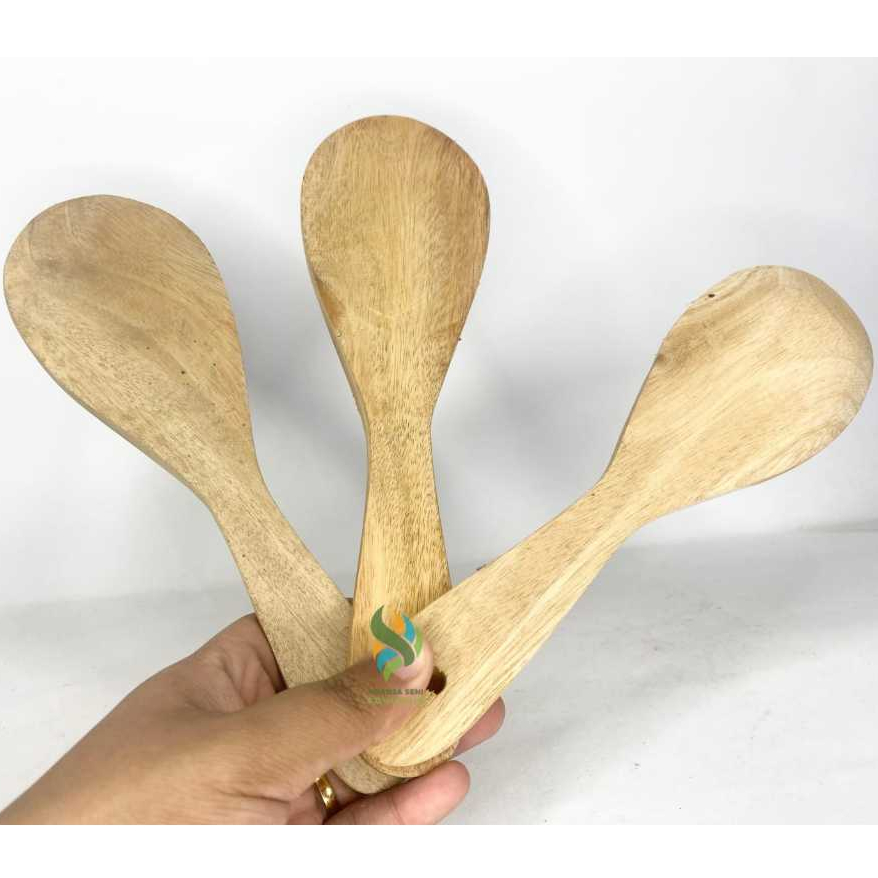 Souvenir Centong Nasi Kayu Putih Polos Centong Kayu 100 pcs