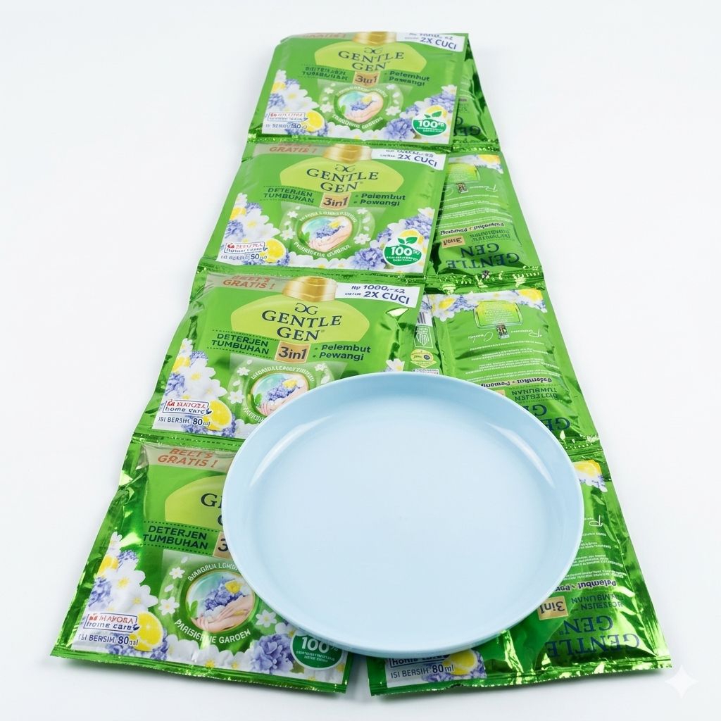 Gentle Gen Renceng Hijau - Deterjen Cair Lembut 16 Sachet