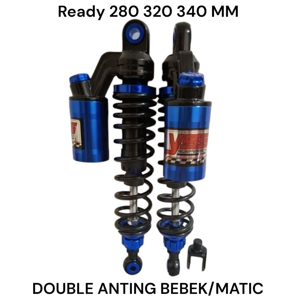 NEW DOUBLE SHOCK ~SHOCKBREAKER COPY YSS MODEL EXTREME BLUE BLACK SERIES DOUBLE TABUNG ATAS UK 280MM-