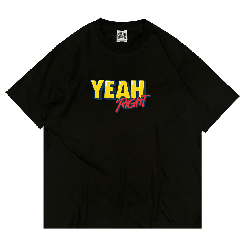 YEAH RIGHT Handies T shirt Black - Kaos Hitam Cotton Combed 24s Unisex