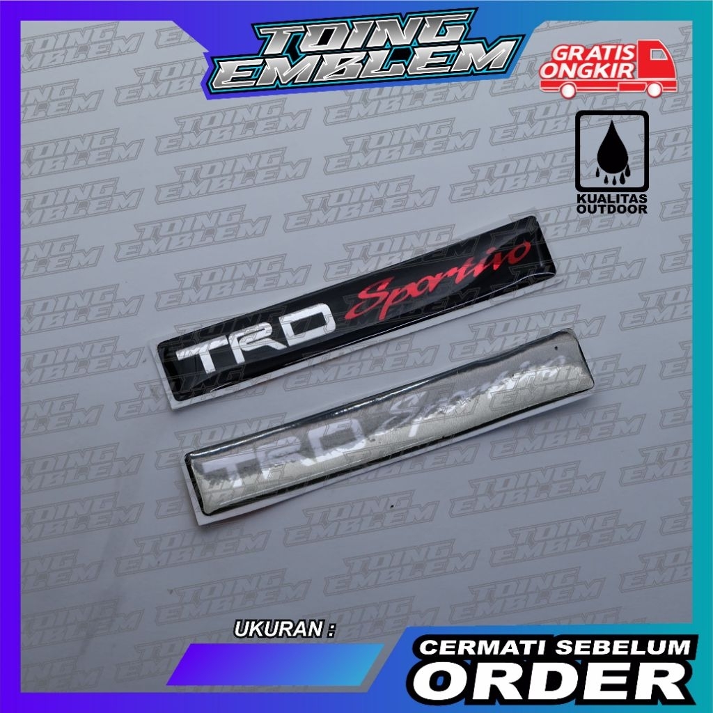emblem trd 7 cm / emblem spoiler TRD SPORTIVO / Emblem Bodykit TRD SPORTIVO - SILVER