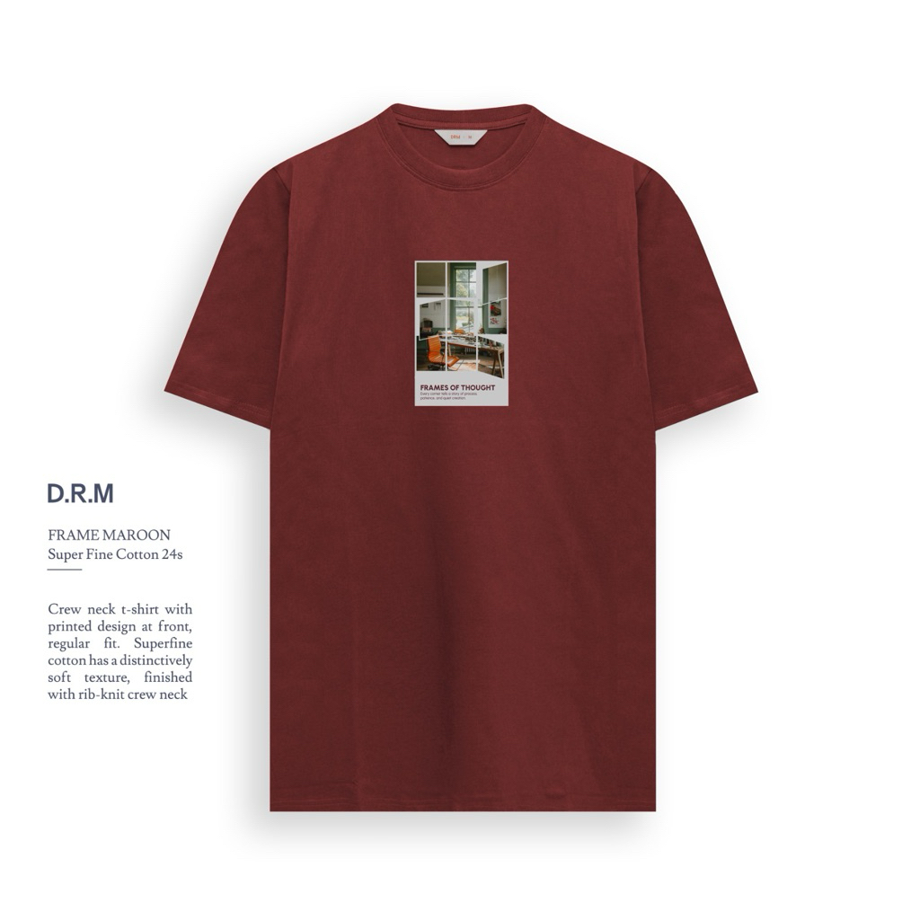 tshirt frame maroon ~ kaos D.R.M , drm wear.