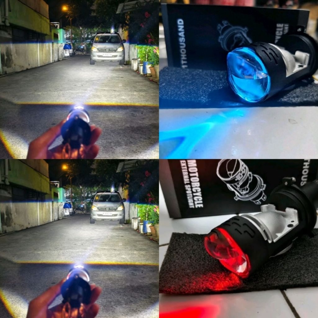 Lampu Utama LED H4 3kaki dan BLUE LEANS motor mobil bisa pasang dengan Kipas Pendingin