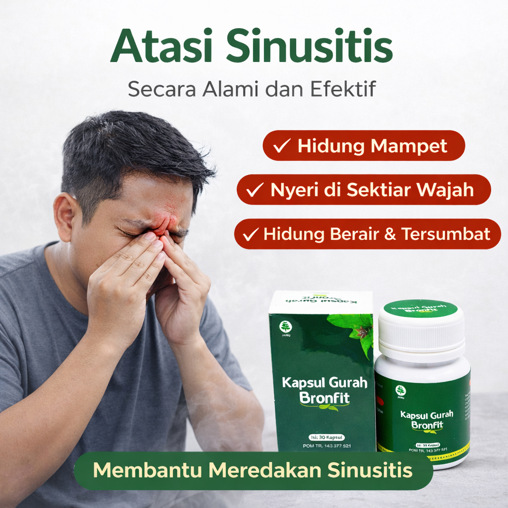 Obat Sinusitis Hidung Bau Busuk Polip Hidung Sinusitis Akut Sinusitis Menahun Herbal Ampuh BRONFIT