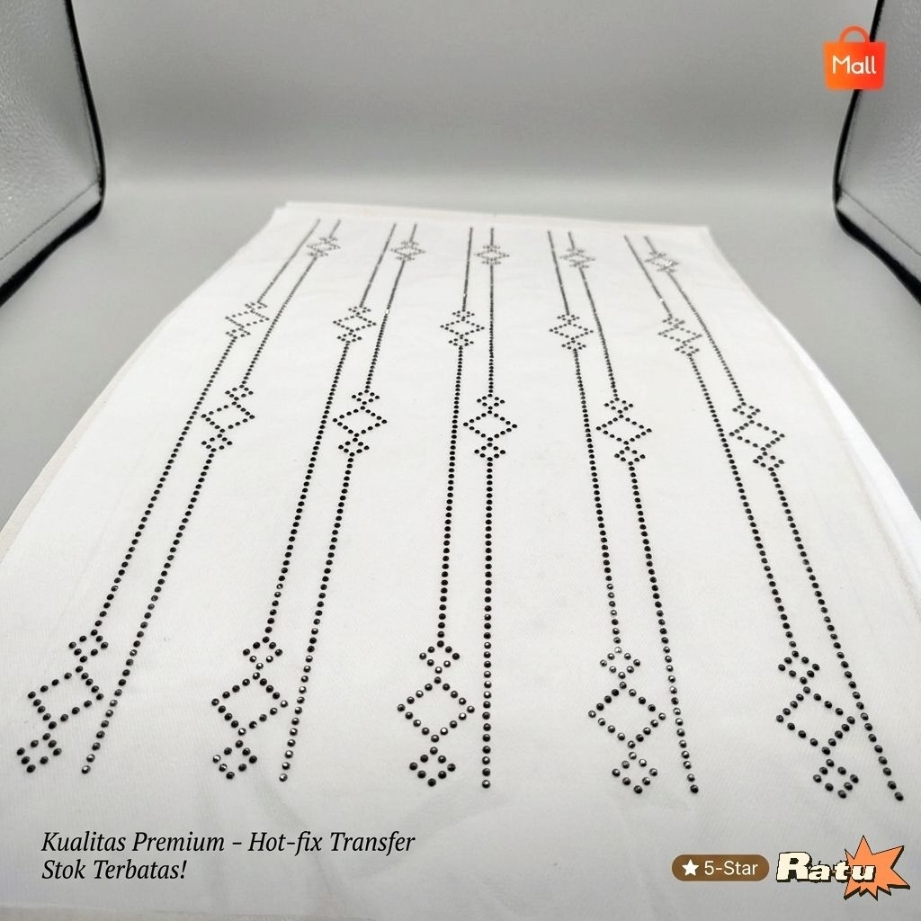 [PER LEMBAR] Payet Tikar Gosok/Pres Diamond Kristal Payet Swarovski Isi 5 Baris