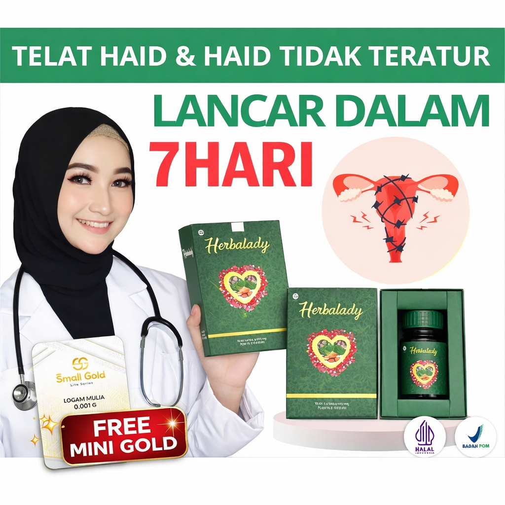 HERBALADY - OBAT PELANCAR HAID AMPUH HERBAL ALAMI. SUDAH HALAL & BPOM