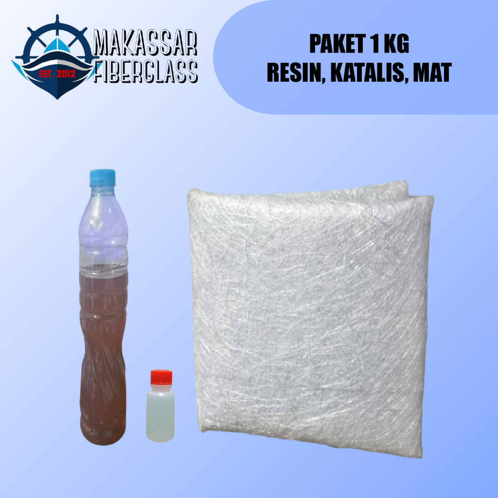 PAKET RESIN KATALIS MAT 1 KG / LEM FIBER, PENGERING, DAN SERAT KAIN