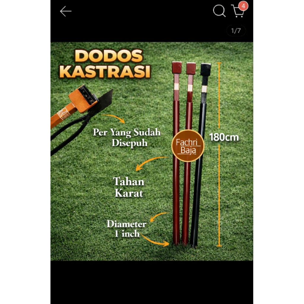 Dodos Kastrasi Sawit 180cm PER BAJA ASLI | Super Tajam • Kuat • Anti Karat / Dodos sawit