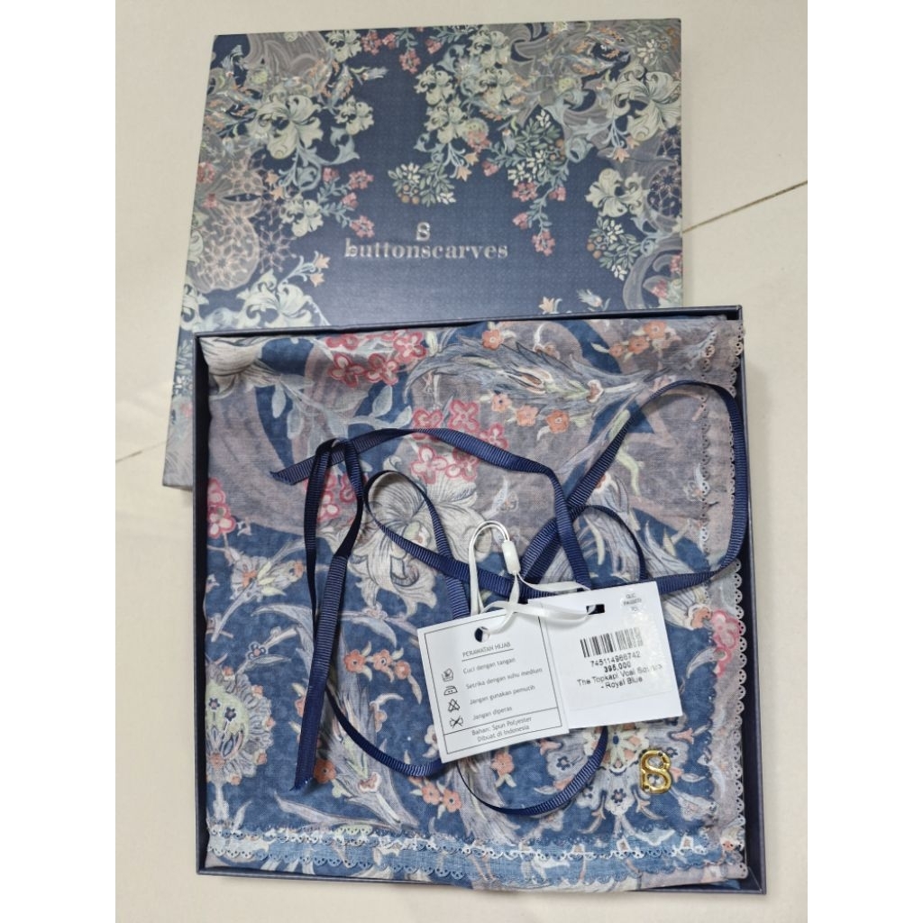 Topkapi Voal Square Royal Blue Buttonscarves Preloved