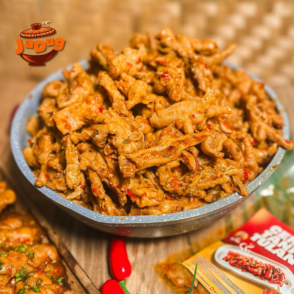 Ceker tanpa tulang bumbu mercon 100gr Jadug