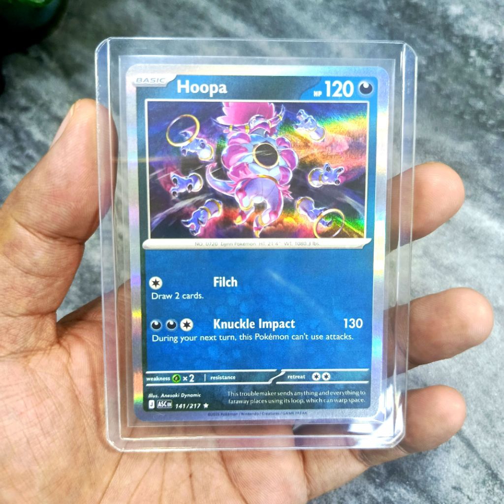 kartu pokemon asli hoopa holo dapat toploader | kartu pokemon original english