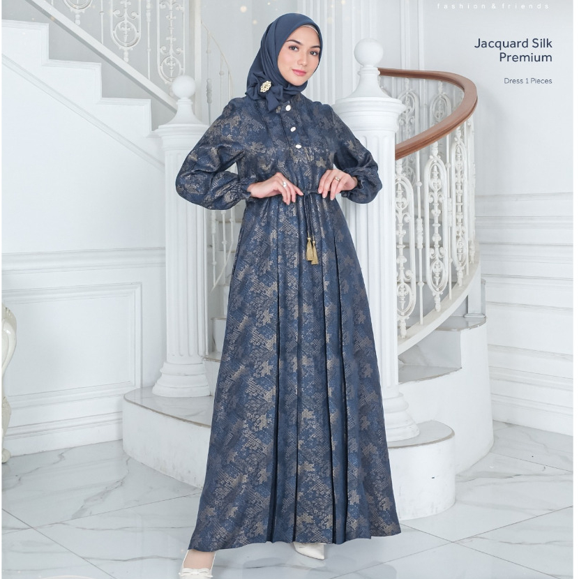 Gamis Jumbo KAGUMI 332 ROYAL POWDER PUFF, Couple baju Ngaji Anak KAGUMI KIDS 174/KAHFI KIDS 236(ETHI