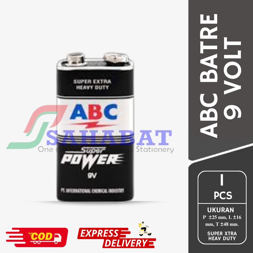 ABC BATRE 9 VOLT / BATRE KOTAK / ABC BATERAI MURAH