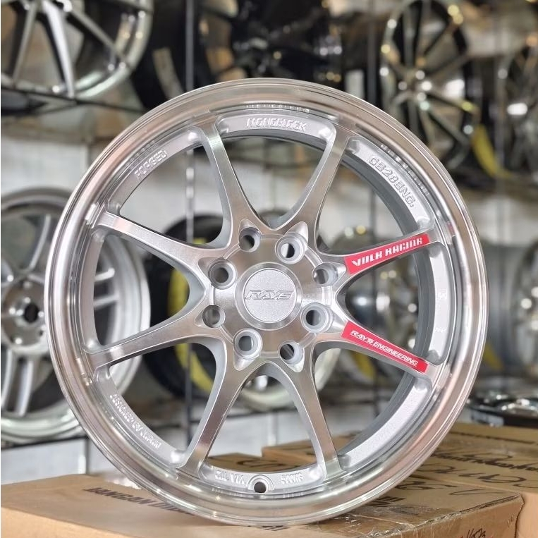 Velg CE28 Silver Ring 15 PCD 4x100 & 4x114,3 ET40 – Lightweight Racing Style untuk Brio, Agya, Avanz